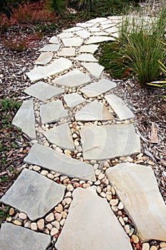 Cobblestone and Pebble Pathway