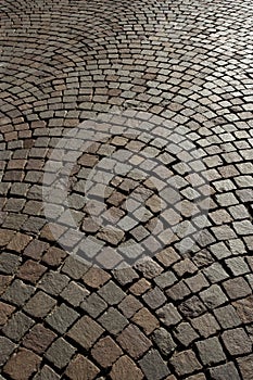 Cobblestone road background