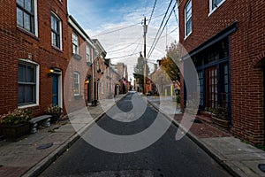 Cobblestone Roads in downtown historic Harbor East/ Fells Point, Baltimore Maryland photo