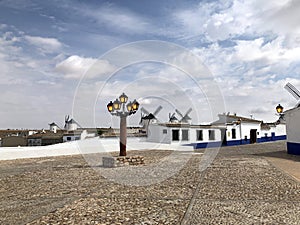 Cobblestone square of the mills of Campo de Criptana