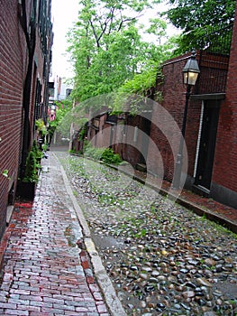Cobblestone Street on Beacon Hill photo