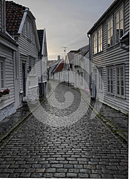 Cobblestone street in Stavanger