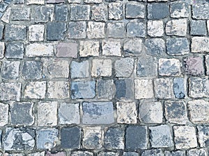 Cobblestones or paving stones. Background.