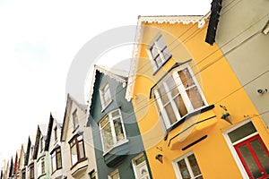 Cobh town in County Cork, Ireland - Row of Colorful houses - Ireland tourism