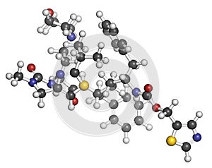 Cobicistat cytochrome P450 inhibiting drug molecule. Increases exposure of various HIV drugs by inhibiting their breakdown by