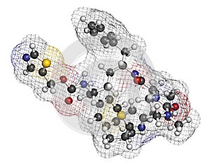 Cobicistat cytochrome P450 inhibiting drug molecule. Increases exposure of various HIV drugs by inhibiting their breakdown by