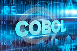 Cobol abstract concept blue text blue background