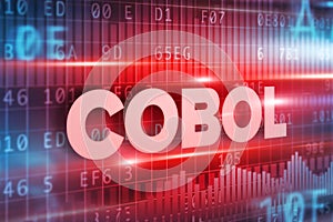 Cobol abstract concept blue text blue background