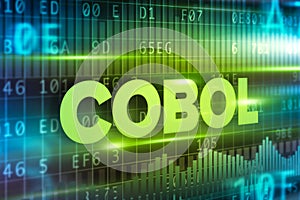 Cobol abstract concept blue text blue background
