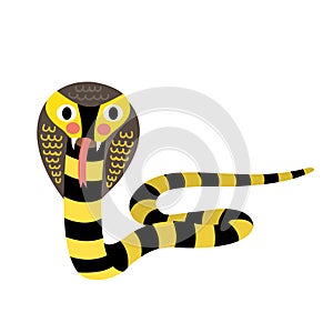 Cobra animal cartoon character vector illustration