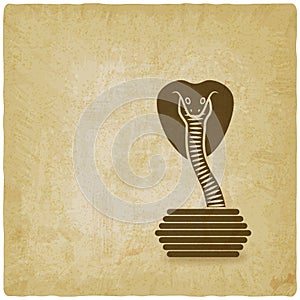 Cobra in basket old background