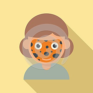 Cobra face painting icon flat vector. Child paint