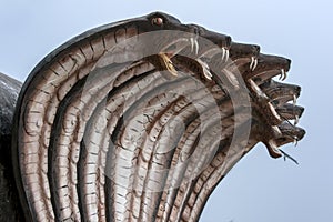 The cobra fountain at Nagadipa Vihara on Nainativu Island in Sri Lanka.