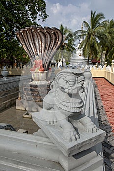 The cobra fountain at Nagadipa Vihara on Nainativu Island in Sri Lanka.