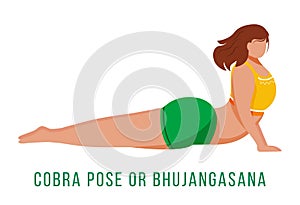 Cobra pose flat vector illustration