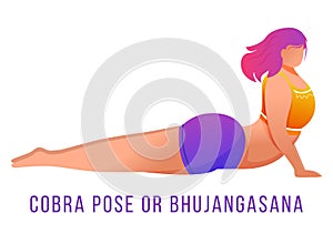 Cobra pose flat vector illustration