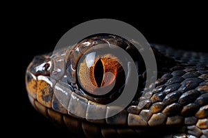 Cobra\'s eyes macro close up. AI generated