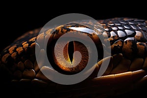 Cobra\'s eyes macro close up. AI generated