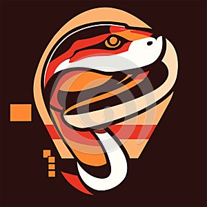 Cobra snake head logo. Vector illustration in flat style. AI generated photo