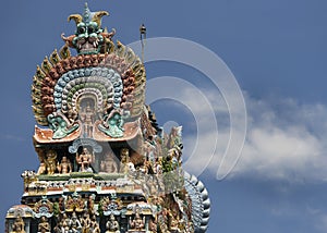 Cobra top of Gopuram at Mahalingeswarar Temple.