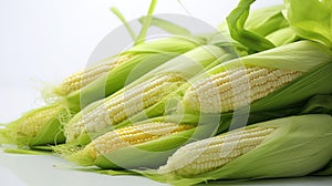 cobs corn white background
