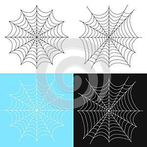 Cobweb, realistic web icon isolated on white background. Vector illustration.