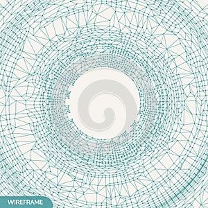 Cobweb or spider web. Network abstract background. Connection Structure. 3D technology style.