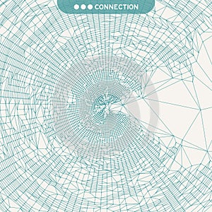 Cobweb or spider web. Network abstract background. Connection Structure. 3D technology style. Wireframe vector illustration