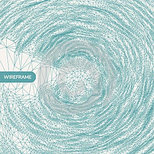 Cobweb or spider web. Network abstract background. Connection Structure. 3D technology style. Wireframe vector illustration