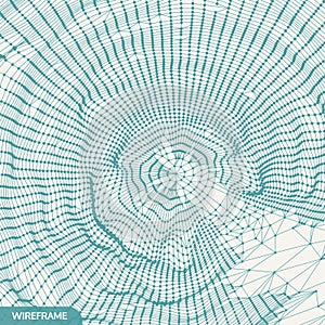Cobweb or spider web. Network abstract background. Connection Structure. 3D technology style. Wireframe vector illustration