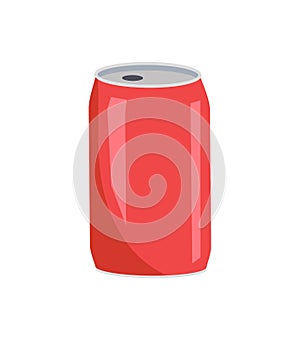 Coca Cola Red Can Closeup Vector Illustration