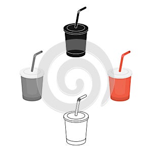 Coca-Cola vector icon in cartoon,black style for web