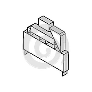 coca pressing machine isometric icon vector illustration