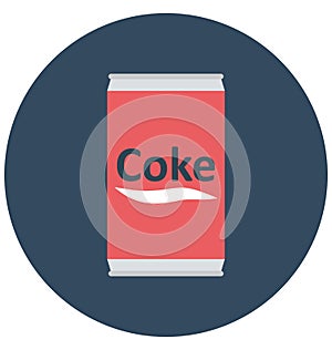 Cocacola, coke tin Isolated Color Vector Icon that can be easily modified or edit.
