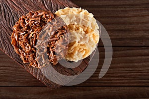 Cocada Coconut Candy on Rustic Wood Background