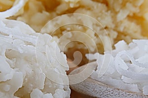 Cocada, coconut candy. Traditional Brazilian coconut sweet.