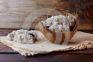 Cocada coconut sweet is a coconut-based candy, traditional in several regions of the world, widely consumed and traditional in