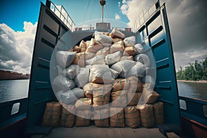 Cocaine shipping warehouse Illegal drug production. Neural network AI generated