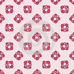 Cocci Bacteria vector concept red creative seamless pattern