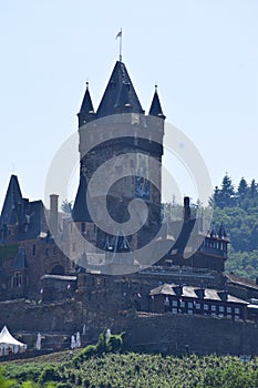 Cochem, Germany - 06 17 2021: Reichsburg, middle tower