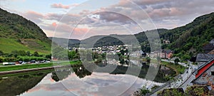 Cochem Germany - river Moesel - sunset reflection