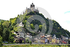 Cochem Imperial castle over Cochem town, Germany