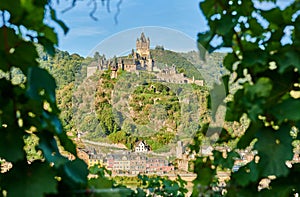 Cochem town in Germany on Moselle river with Reichsburg castle