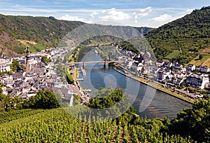 Cochem village at the Moselle riverbank in Germany