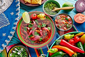 Cochinita Pibil Mexican food with red onion photo