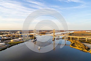 Cochrane Bridge over Mobile River on the Alabama gulf coast