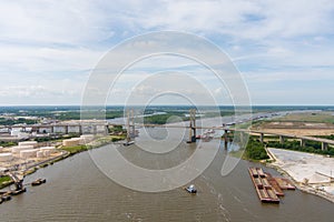 The Cochrane Bridge over Mobile River in Mobile, Alabama