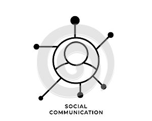 Cocial network icon, people communication illustration. vector, eps 10 . TeamWork . Isolated on white