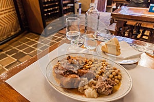Cocido castellano, traditional chickpea-based stew from Spa photo