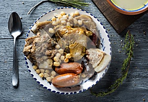Cocido madrileno, typical of Madrid, Spain photo